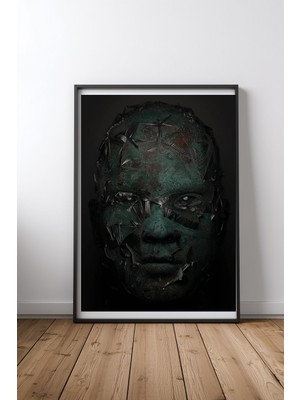 Keyf Home Abstract Portrait Xıı Siyah Çerçeveli Mdf Tablo Poster Salon Duvar Dekoru Hediye