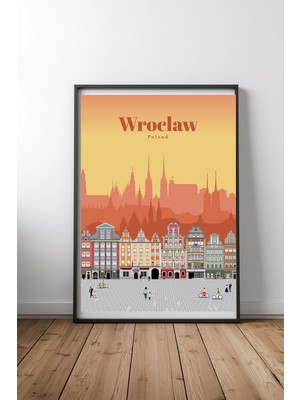 Keyf Home Travel To Wroclaw Siyah Çerçeveli Mdf Tablo Poster Salon Duvar Dekoru Hediye