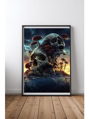 Keyf Home Infection Siyah Çerçeveli Mdf Tablo Poster Salon Duvar Dekoru Hediye