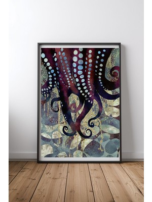 Keyf Home Metallic Ocean Iı Siyah Çerçeveli Mdf Tablo Poster Salon Duvar Dekoru Hediye