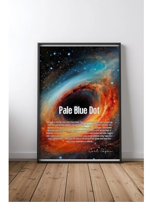 Keyf Home Pale Blue Dot Soluk Mavi Nokta Dünya Uzay No 1 Çerçeveli Mdf Tablo Poster Salon Duvar Dekoru Hediye