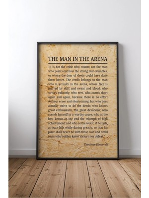 Keyf Home The Man In The Arena Roosevelt Arenadaki Adam Sözü No 5 Çerçeveli Mdf Tablo Poster Ofis Hediye