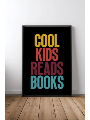 Keyf Home Cool Kids Reads Books Çocuk Odası Yazılı No 1 Çerçeveli Mdf Tablo Poster Çocuk Odası Hediye