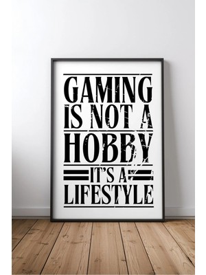 Keyf Home Gaming Lifestyle Oyuncu Yazılı No 2 Çerçeveli Mdf Tablo Poster Oyun Odası Duvar Dekoru Hediye