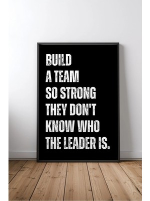 Keyf Home Teamwork Ingilizce Motivasyon Sözü Çerçeveli Mdf Tablo Poster Ofis Duvar Dekoru Hediye