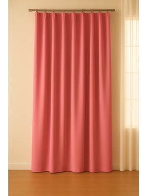 Luvora Home Luna Serisi Kadife Dokulu Pilesiz Fon Perde - Pembe