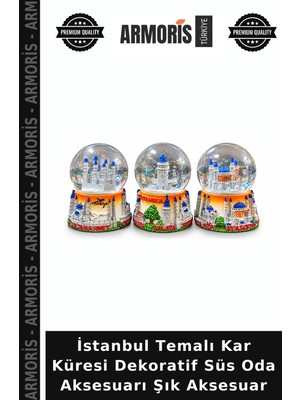 Armoris Istanbul Temalı Kar Küresi Dekoratif Süs Oda Aksesuarı Şık Aksesuar