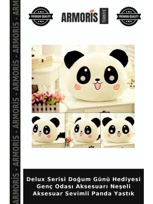 Armoris Delux Serisi Doğum Günü Hediyesi Genç Odası Aksesuarı Neşeli Aksesuar Sevimli Panda Yastık