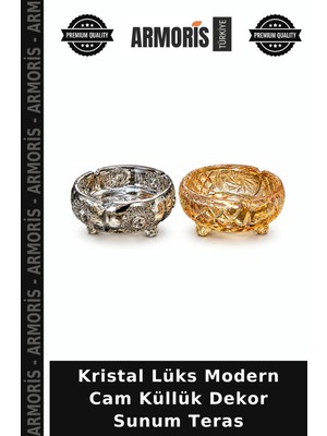 Armoris Kristal Lüks Modern Cam Küllük Dekor Sunum Teras
