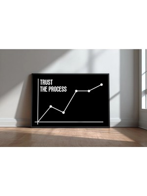 Keyf Home Trust The Process Graph Ingilizce Motivasyon Sözü Çerçeveli Mdf Tablo Poster Ofis Hediye