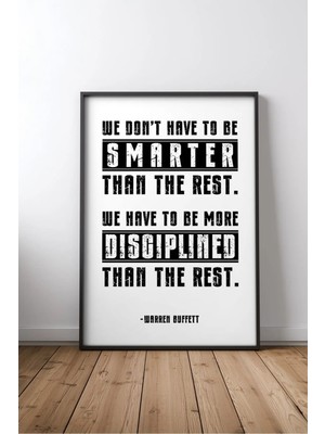 Keyf Home Warren Buffett - Discipline Warren Buffett Sözü No 1 Çerçeveli Mdf Tablo Poster Ofis Hediye