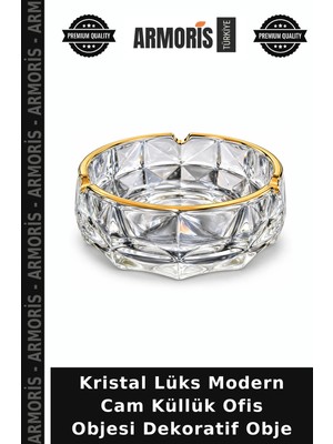 Armoris Kristal Lüks Modern Cam Küllük Ofis Objesi Dekoratif Obje