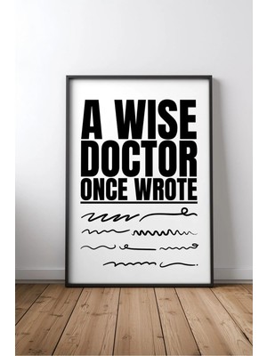 Keyf Home Wise Doctor Sağlık Çalışanı Yazılı No 1 Çerçeveli Mdf Tablo Poster Ofis Duvar Dekoru Hediye