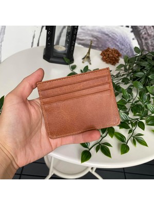 Happy Trend Ducal - Hakiki Deri Ultra Ince Kartlık, Minimalist Kredi Kartı Kılıfı, Slim Kart Koruyucu, Ön Cep Cüzdanı (Taba)