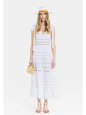 Vakko White Strappy Dress