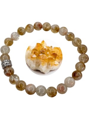 Happy Trend Doğal Taş Bileklik, Sertifikalı Doğal Taş, Ayarlanabilir Lastikli Uniseks Bileklik, Natural Stone Bracelet, Bead, Elastic Bracelet, Natural Stone, Citrine Stone