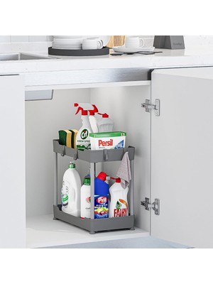 Happy Trend 2 Katlı Düzenleyici Mutfak ve Banyo Rafı