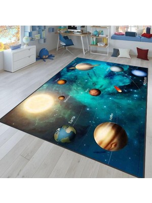 Happy Trend Dijital Baskı Yıkanabilir Kaymaz Taban Çocuk Odası Halısı RVG4056 80X150 cm