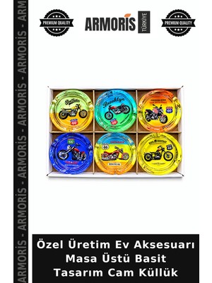 Armoris Özel Üretim Ev Aksesuarı Masa Üstü Basit Tasarım Cam Küllük
