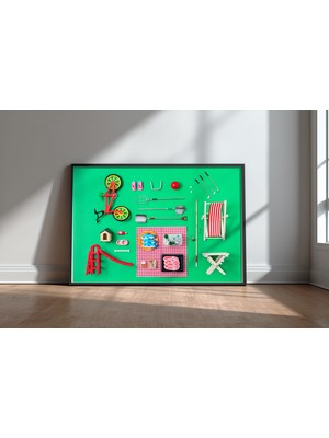 Keyf Home Dollhouse Garden Siyah Çerçeveli Mdf Tablo Poster Salon Duvar Dekoru Hediye