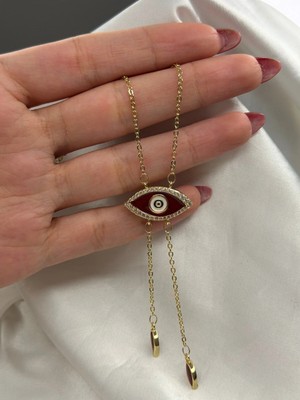 Goldensisters Jewelry Bordo Göz Y Kolye