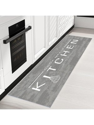 Happy Trend Dijital Baskı Yıkanabilir Kaymaz Taban Mutfak Halısı RVG2051-SD521 160X120 cm