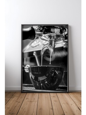 Keyf Home Coffee 007 Siyah Çerçeveli Mdf Tablo Poster Mutfak Duvar Dekoru Hediye
