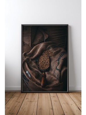 Keyf Home Coffee Tasarım 2 Siyah Çerçeveli Mdf Tablo Poster Mutfak Duvar Dekoru Hediye