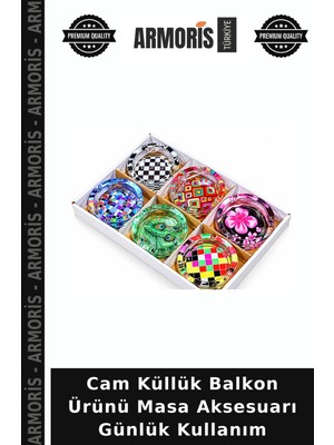 Armoris Cam Küllük Balkon Ürünü Masa Aksesuarı Günlük Kullanım