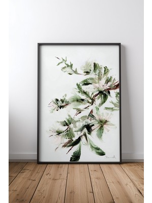 Keyf Home Bloom Siyah Çerçeveli Mdf Tablo Poster Salon Duvar Dekoru Hediye