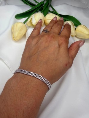 Goldensisters Jewelry Gümüş Rengi Üçlü Su Yolu Çelik Bileklik