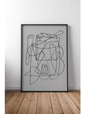 Keyf Home Daily No2 Siyah Çerçeveli Mdf Tablo Poster Salon Duvar Dekoru Hediye