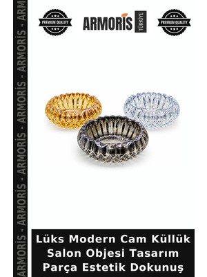 Armoris Lüks Modern Cam Küllük Salon Objesi Tasarım Parça Estetik Dokunuş