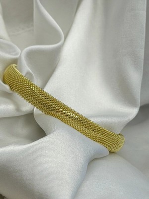 Goldensisters Jewelry Örgü Çelik Gold Kelepçe