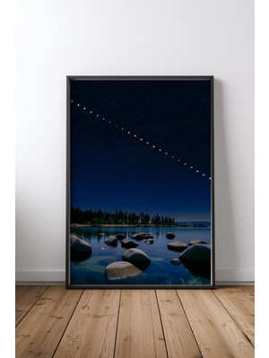 Keyf Home Eclipse By Lake Tahoe Siyah Çerçeveli Mdf Tablo Poster Salon Duvar Dekoru Hediye