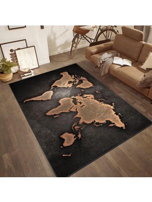 Happy Trend Dijital Baskı Yıkanabilir Kaymaz Taban Salon Halısı RVG1873-SD155 160X120 cm