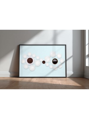 Keyf Home Coffee Time Siyah Çerçeveli Mdf Tablo Poster Mutfak Duvar Dekoru Hediye