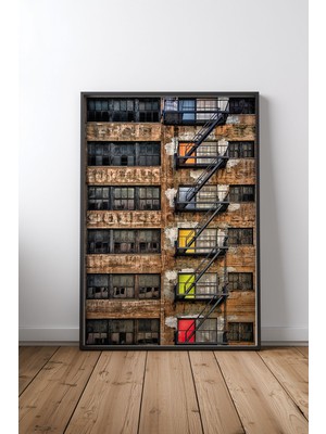 Keyf Home Downtown Tasarım 2 Siyah Çerçeveli Mdf Tablo Poster Salon Duvar Dekoru Hediye