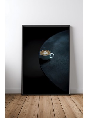 Keyf Home Latte Siyah Çerçeveli Mdf Tablo Poster Salon Duvar Dekoru Hediye