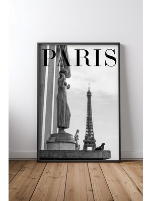 Keyf Home Paris 5 Siyah Çerçeveli Mdf Tablo Poster Salon Duvar Dekoru Hediye