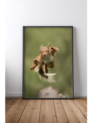 Keyf Home Ninja Dancing Siyah Çerçeveli Mdf Tablo Poster Salon Duvar Dekoru Hediye
