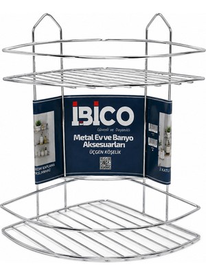 Bezos Krom Metal 2 Katlı Üçgen Banyo Köşeliği - Duş Rafı BZS10