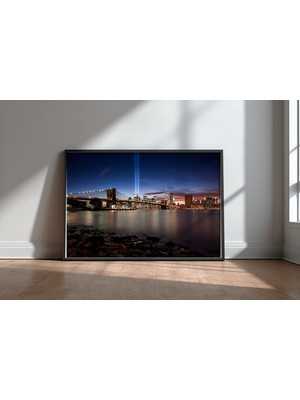 Keyf Home New York Siyah Çerçeveli Mdf Tablo Poster Salon Duvar Dekoru Hediye