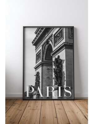 Keyf Home Paris Triumphal Arch 2 Siyah Çerçeveli Mdf Tablo Poster Salon Duvar Dekoru Hediye