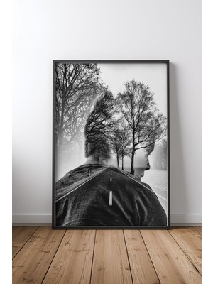 Keyf Home Look Ahead Siyah Çerçeveli Mdf Tablo Poster Salon Duvar Dekoru Hediye