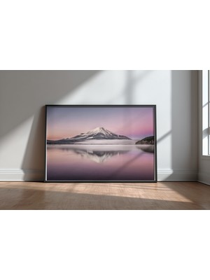 Keyf Home Mtfuji Siyah Çerçeveli Mdf Tablo Poster Salon Duvar Dekoru Hediye