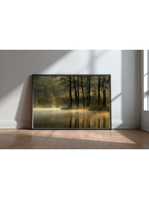 Keyf Home Silent Light Siyah Çerçeveli Mdf Tablo Poster Salon Duvar Dekoru Hediye