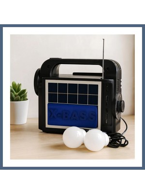 Bezos Solar 3'ü 1 Arada El Feneri Radyo Mp3 Bluetooth Powerbank BZS10
