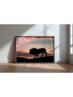 Keyf Home Sunset In The Serengeti Siyah Çerçeveli Mdf Tablo Poster Salon Duvar Dekoru Hediye