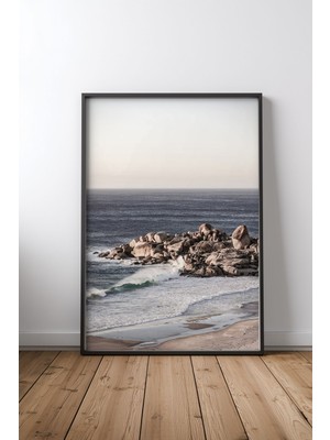 Keyf Home Spring Tide Siyah Çerçeveli Mdf Tablo Poster Salon Duvar Dekoru Hediye